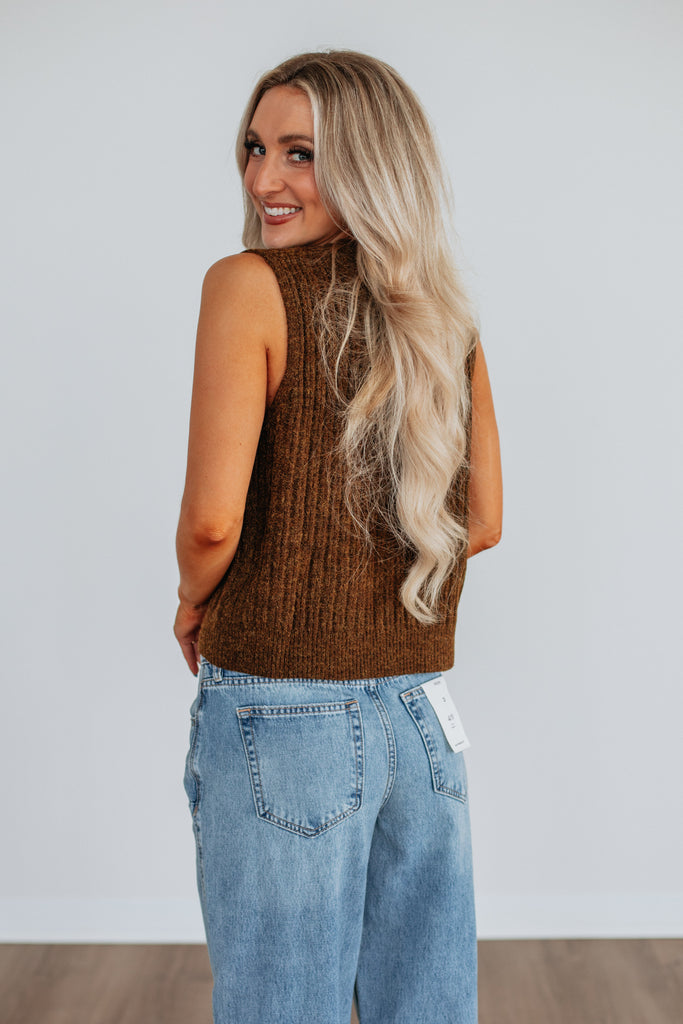 Mina Sweater Vest - Bark