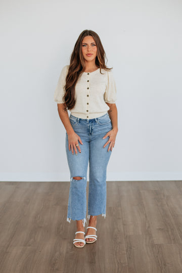 Neriah Cardigan Top - Beige