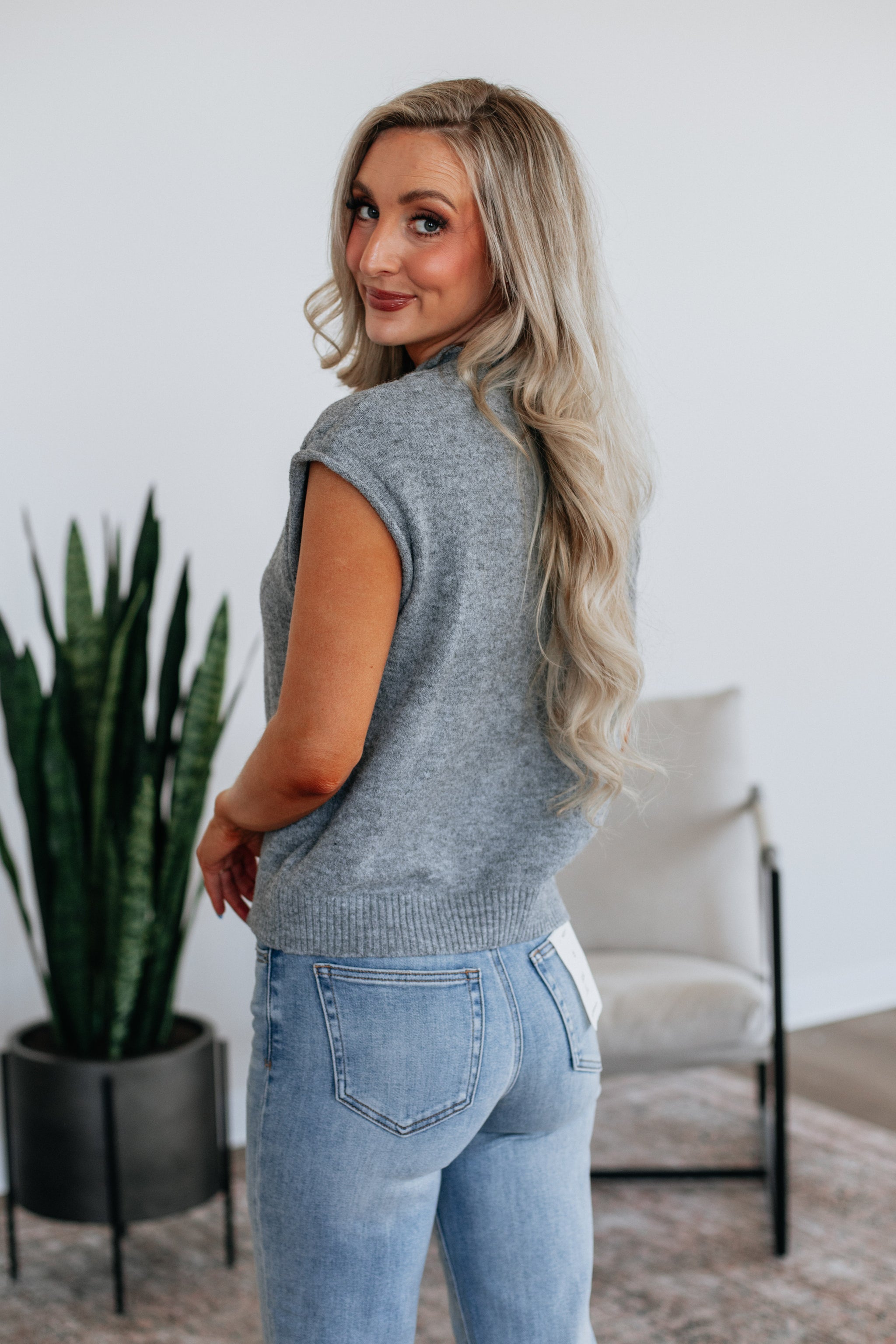 Camry Cardigan Top - Heather Grey