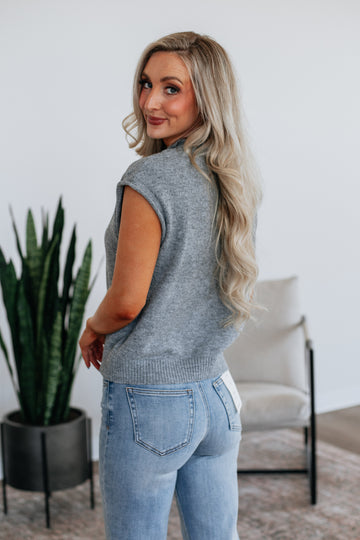 Camry Cardigan Top - Heather Grey