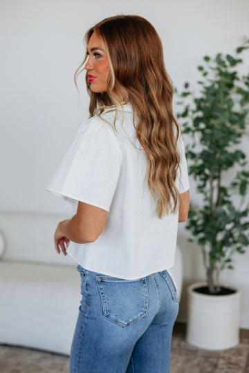 Ashley Front Tie Top - Ivory