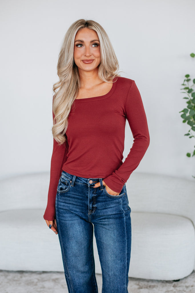 Joya Basic Top - Cranberry