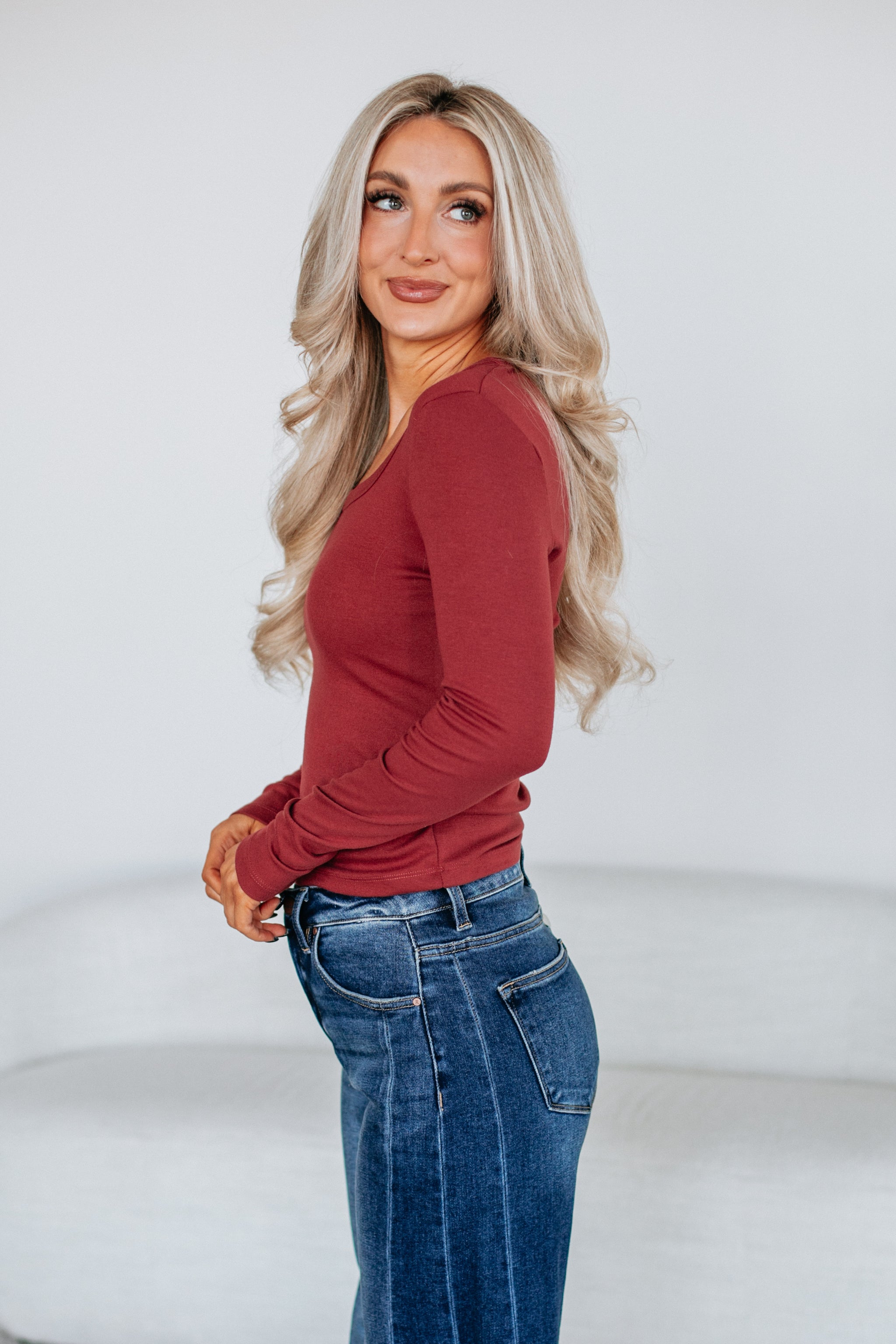 Joya Basic Top - Cranberry