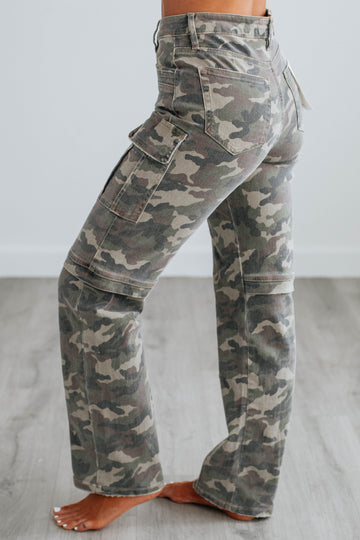 Tracey Hidden Cargo Jeans - Camouflage