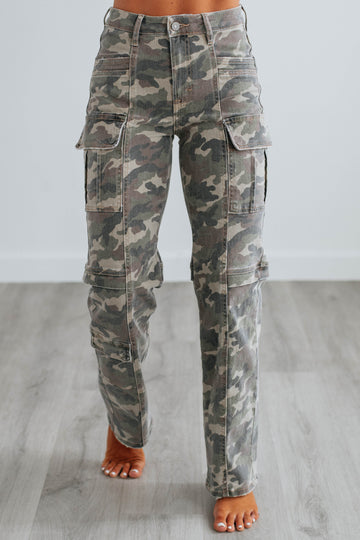 Tracey Hidden Cargo Jeans - Camouflage