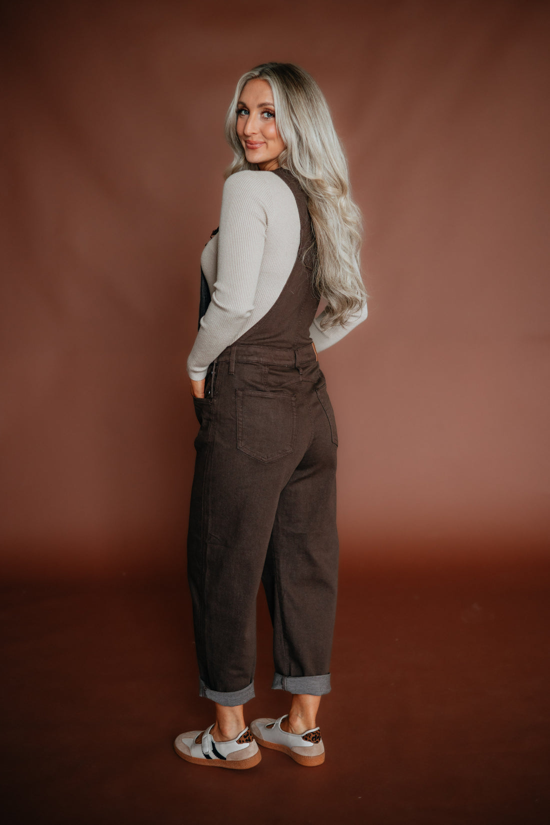 Dylan Hidden Denim Overalls - Chocolate