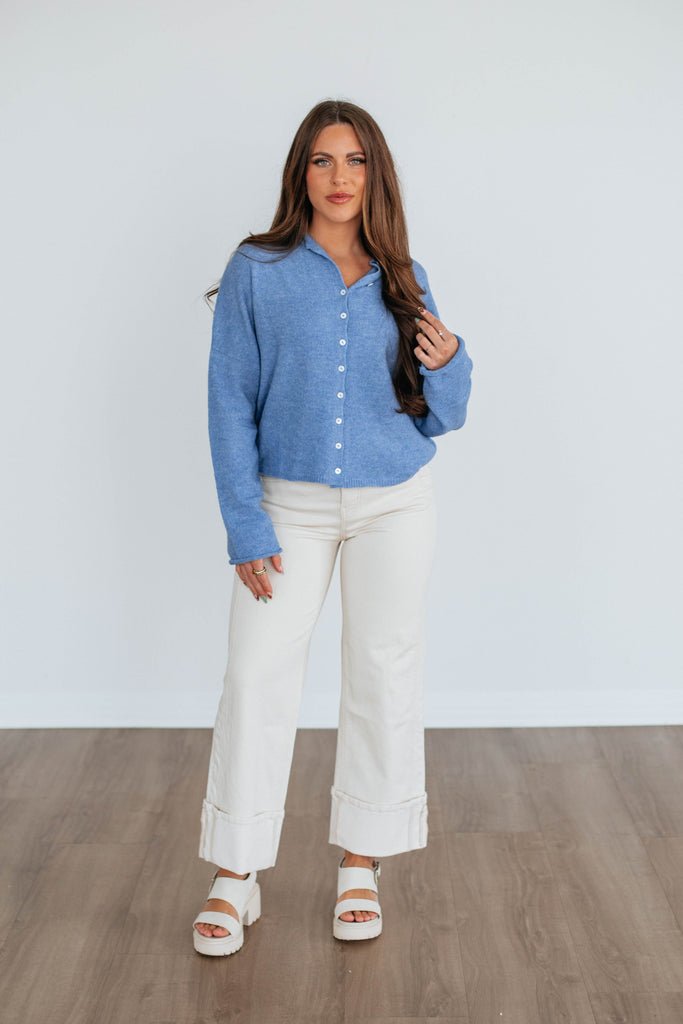 Brooke Cardigan - Dusty Blue