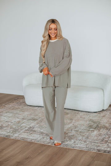 Cayla Striped Top - Espresso Mix