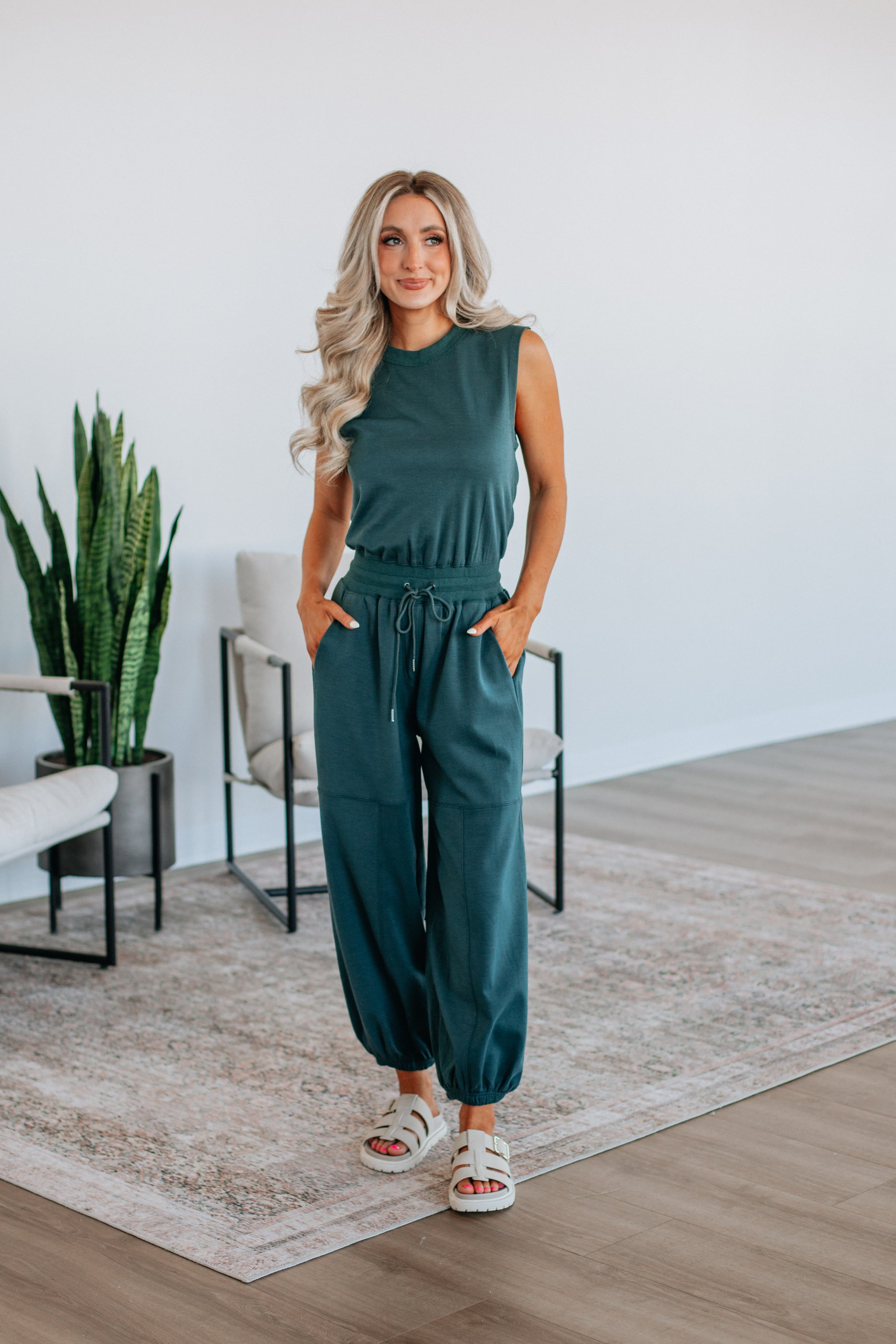 Zee Lounge Jumpsuit - Emerald