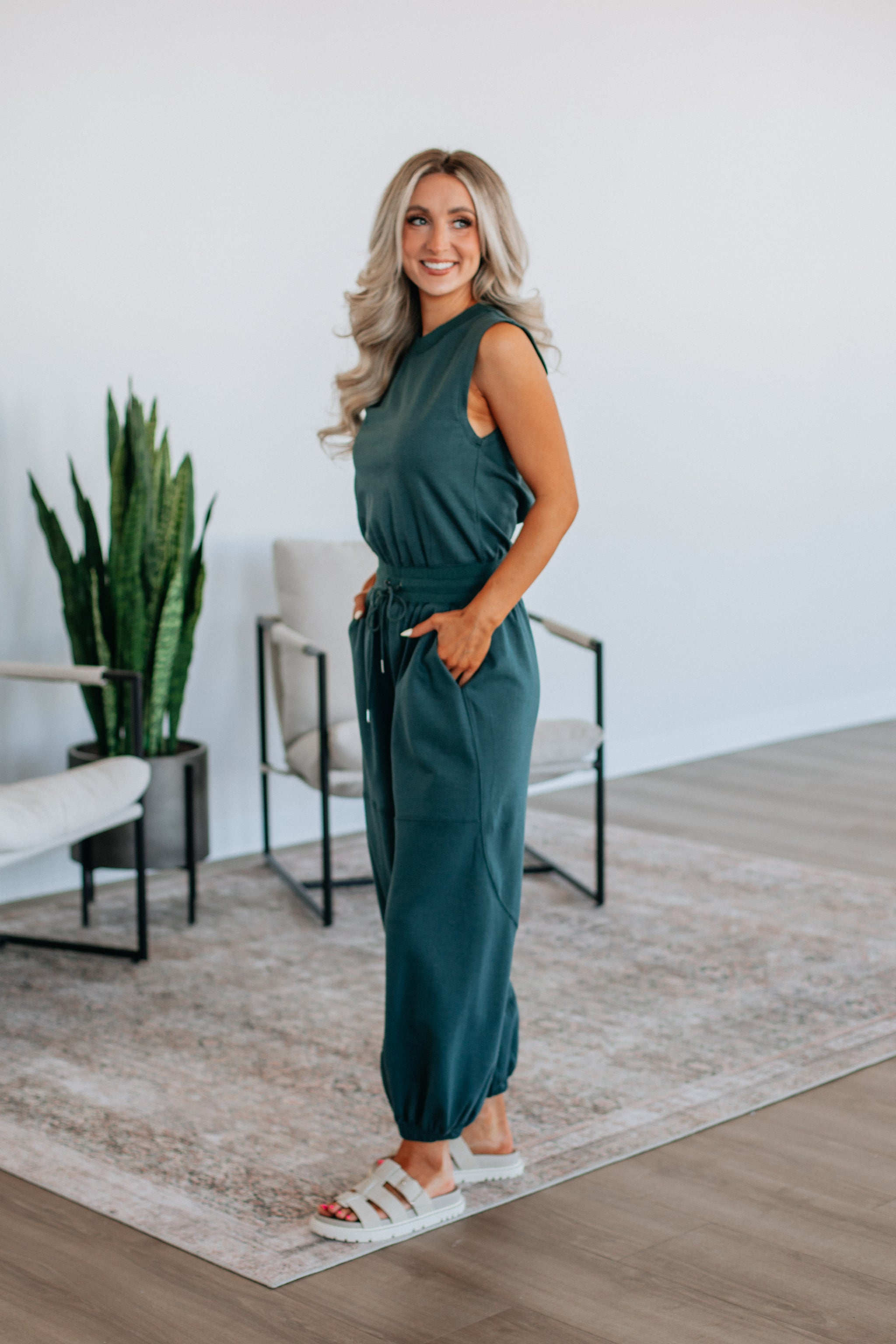 Zee Lounge Jumpsuit - Emerald
