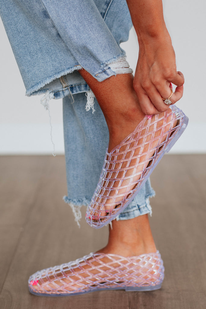 Chaussure Femme Jelly Mesh Ballet Flats For Women Clear Hollow