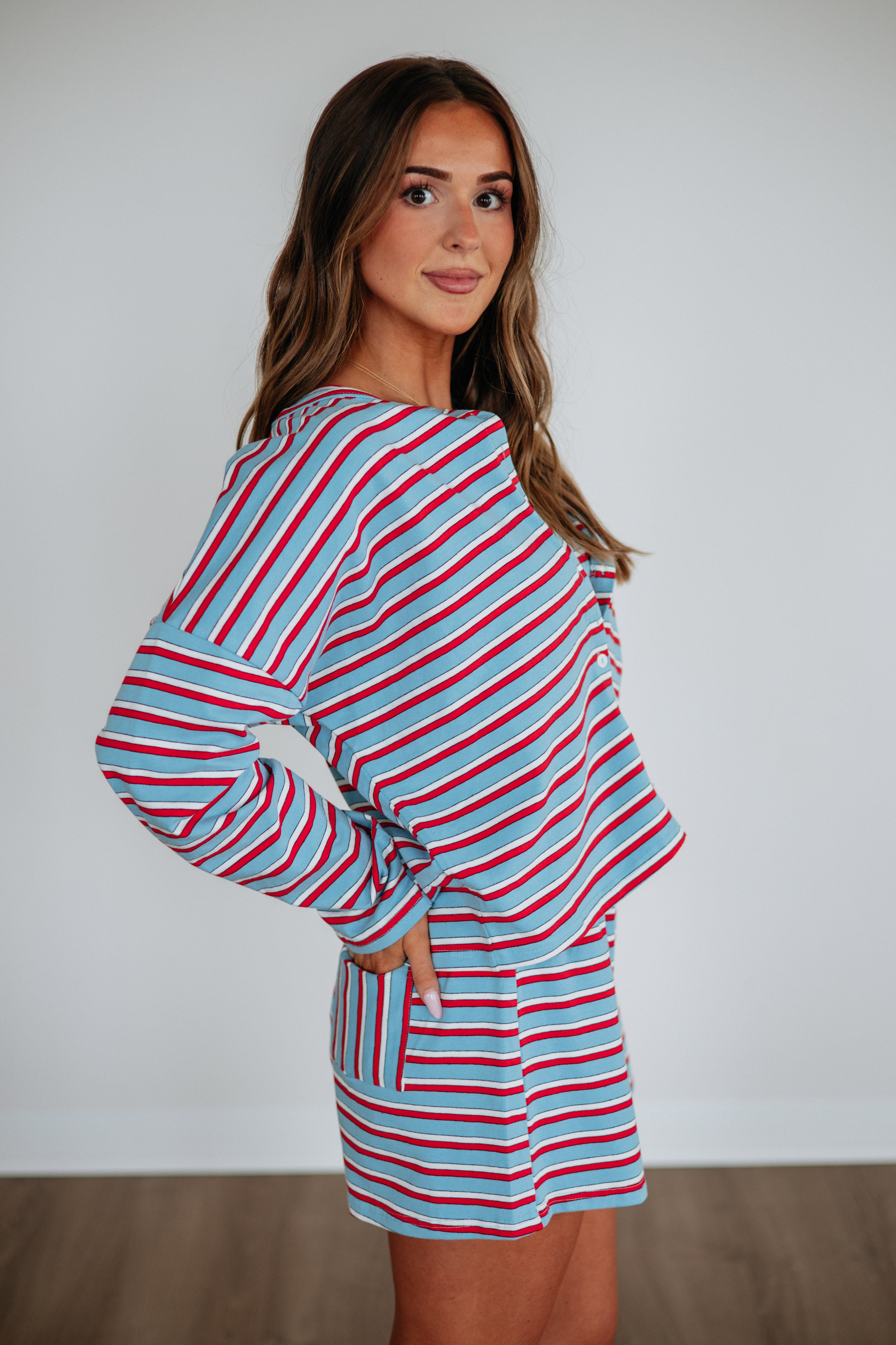 Brady Striped Cardigan Top