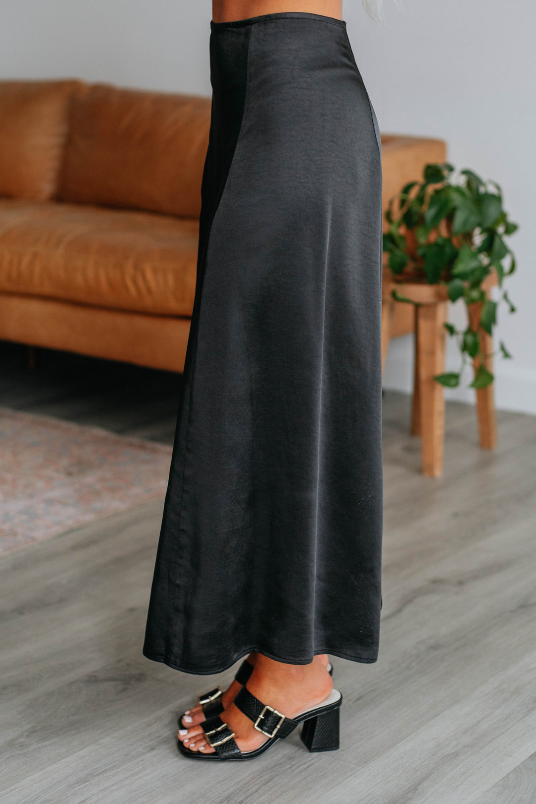 Valencia Satin Skirt - Black
