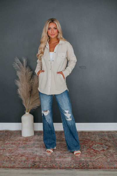Venus Snap Shacket - Natural
