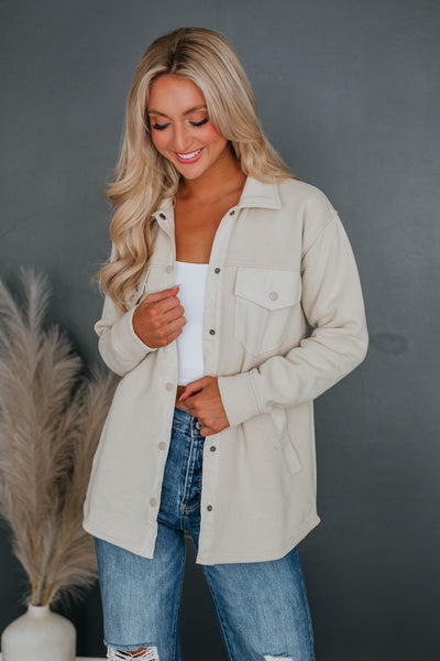 Venus Snap Shacket - Natural