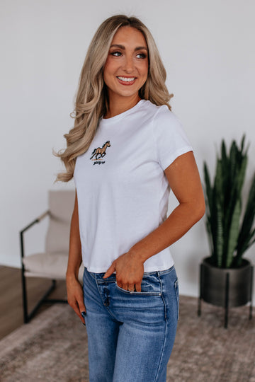 Giddy Up Embroidered Tee
