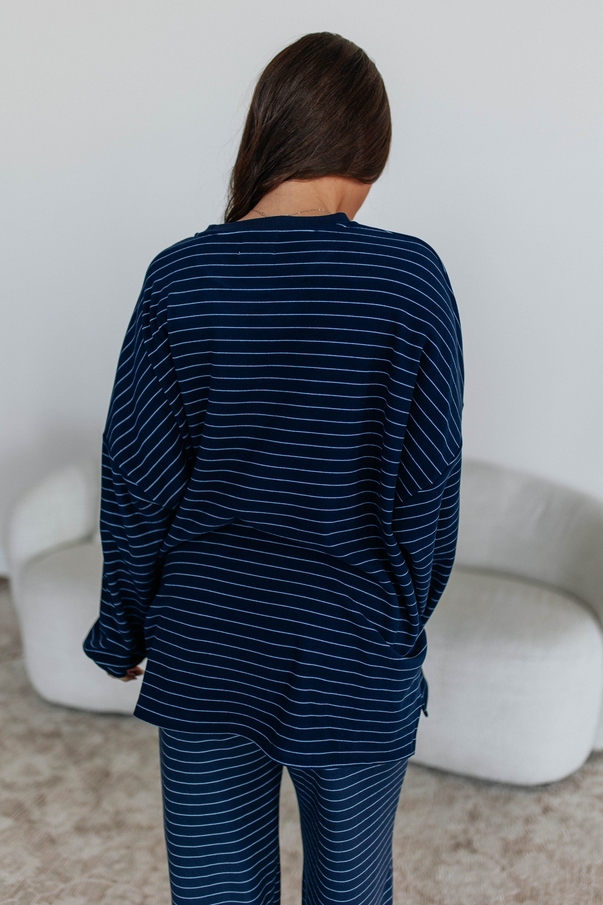 Cayla Striped Top - Navy Mix