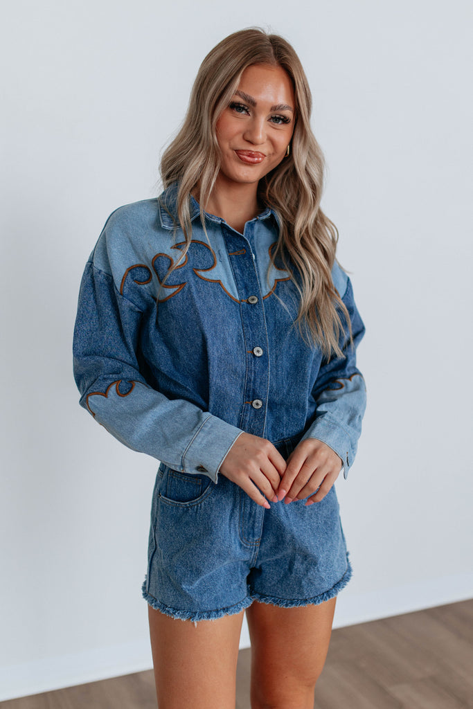 Blue Jean Baby Romper