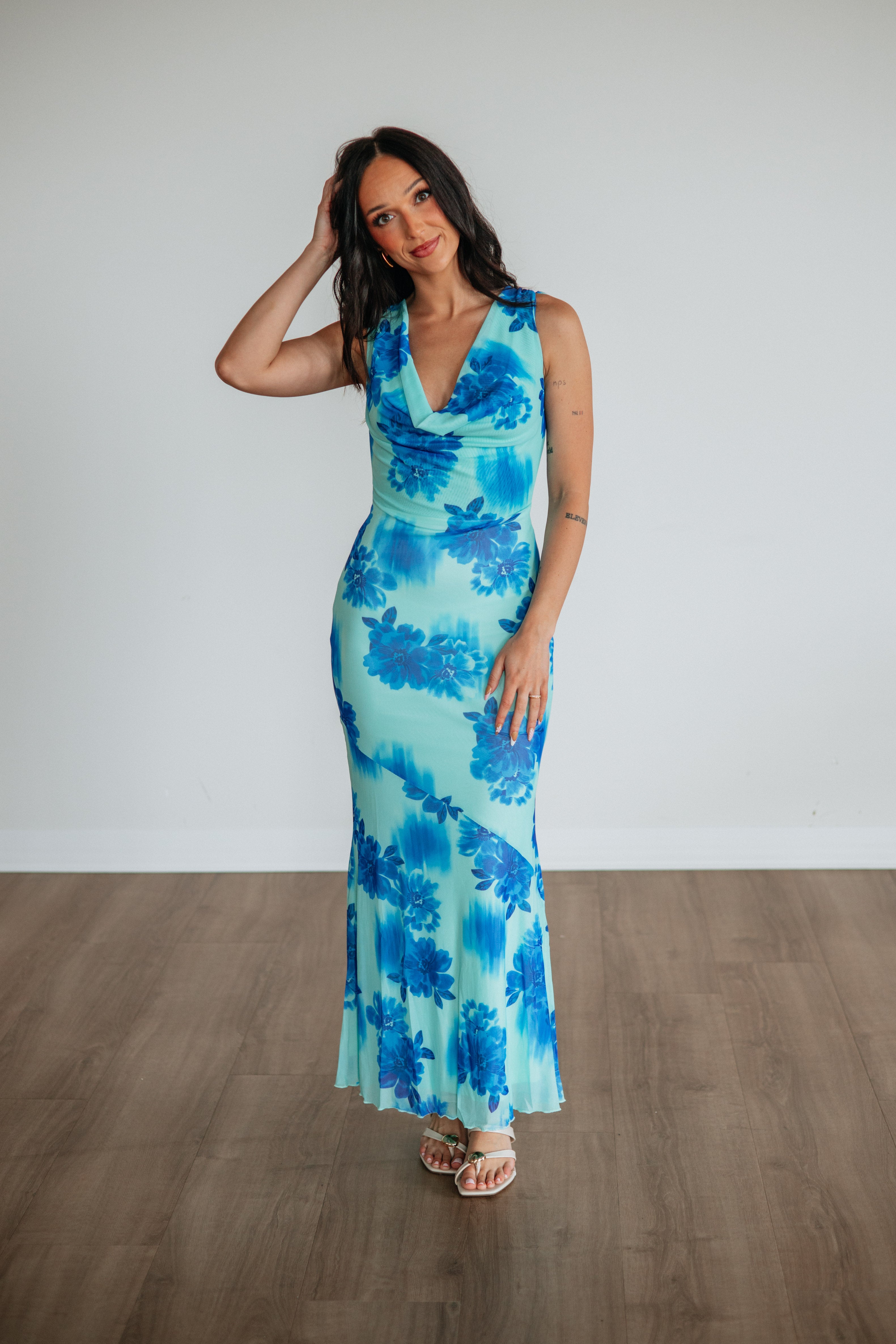 denim wrap dress midi County Line Denim Maxi Dress