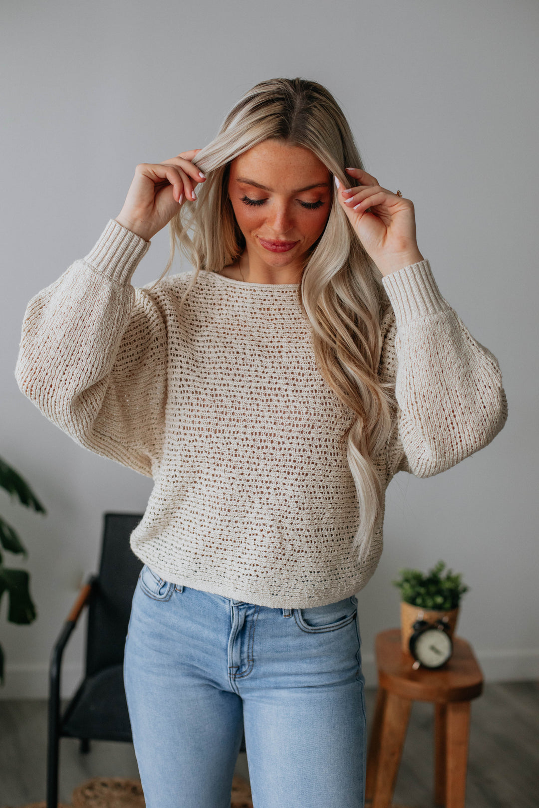 Wells Knit Sweater- Natural