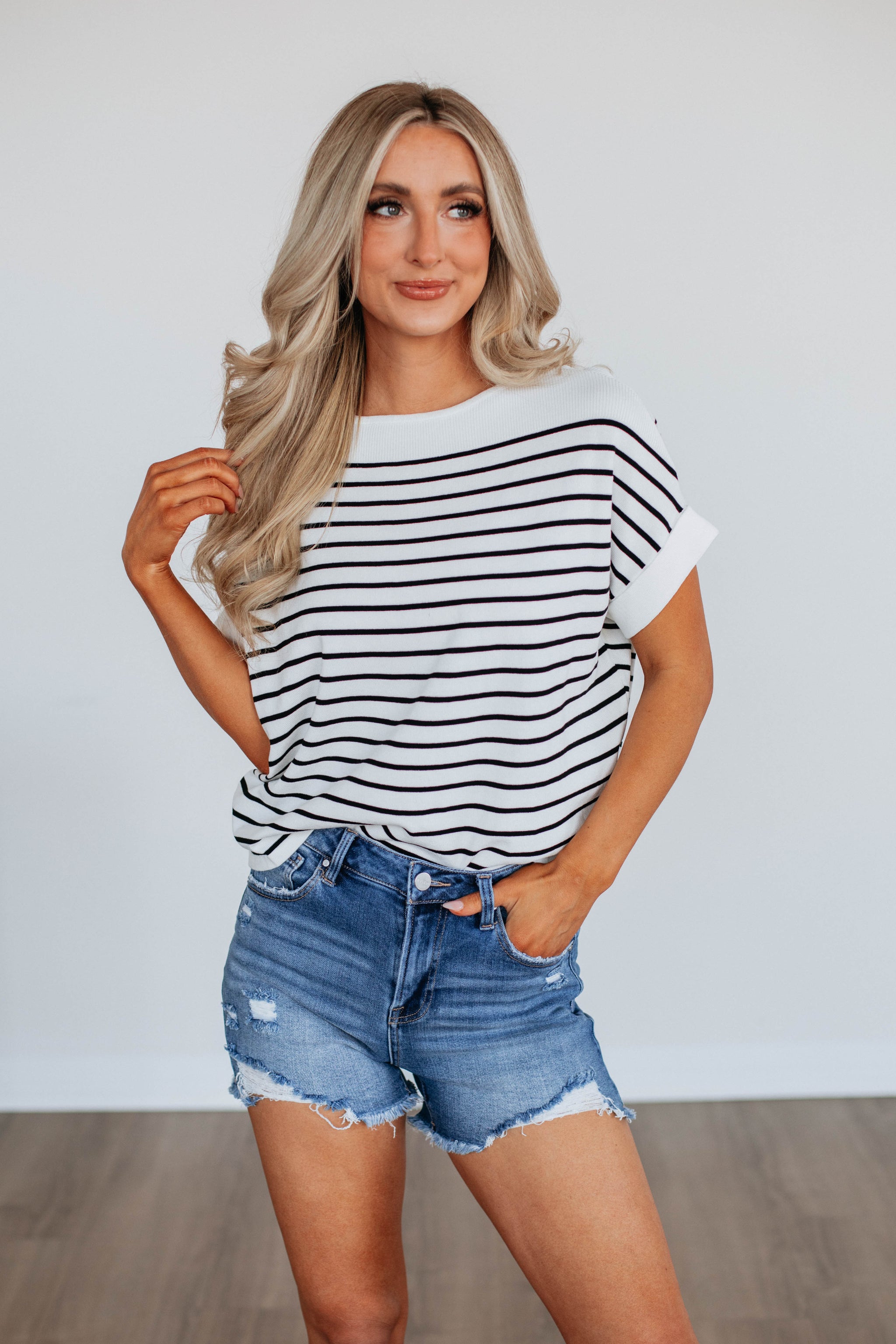 Wesson Striped Top - Ivory Mix
