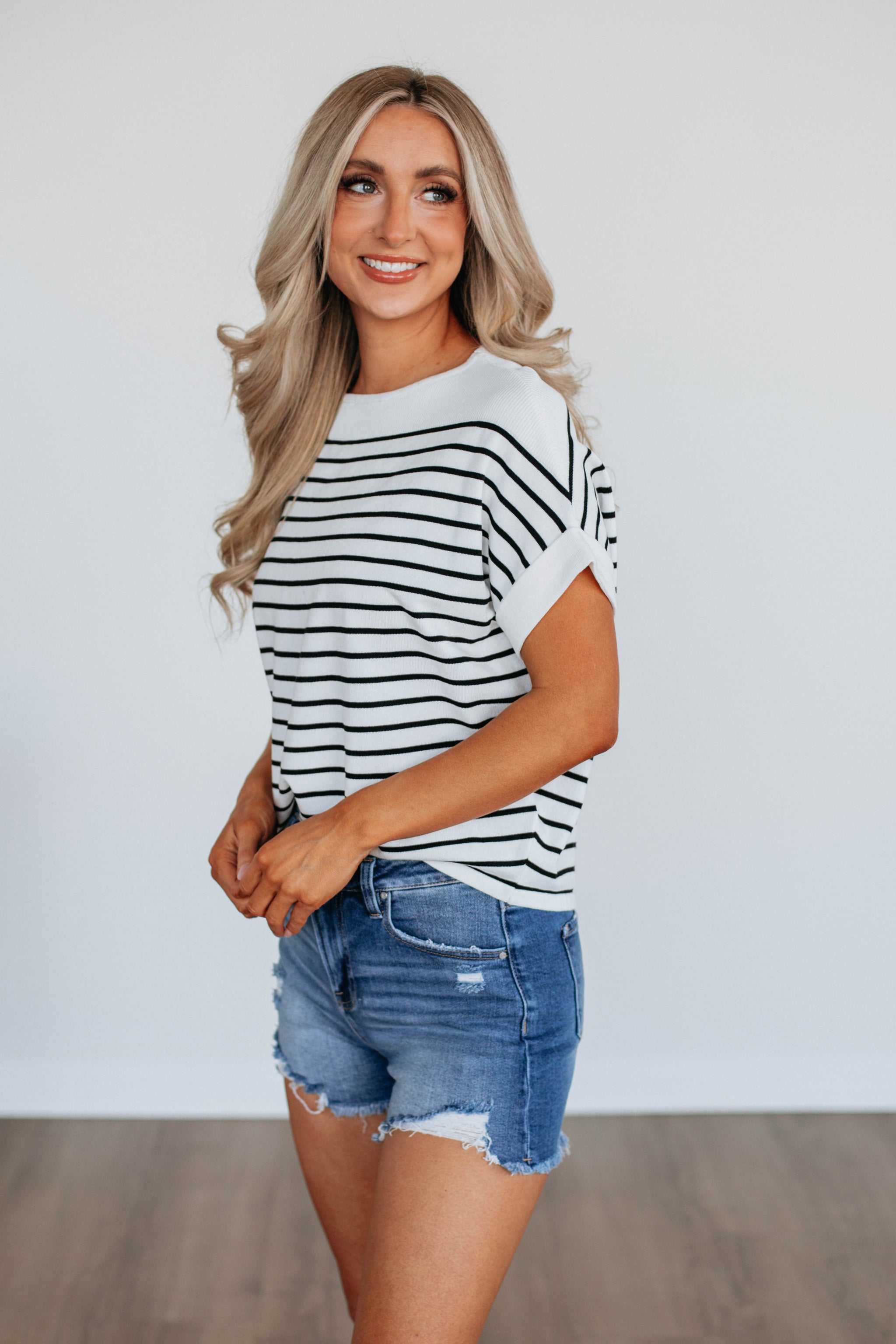 Wesson Striped Top - Ivory Mix