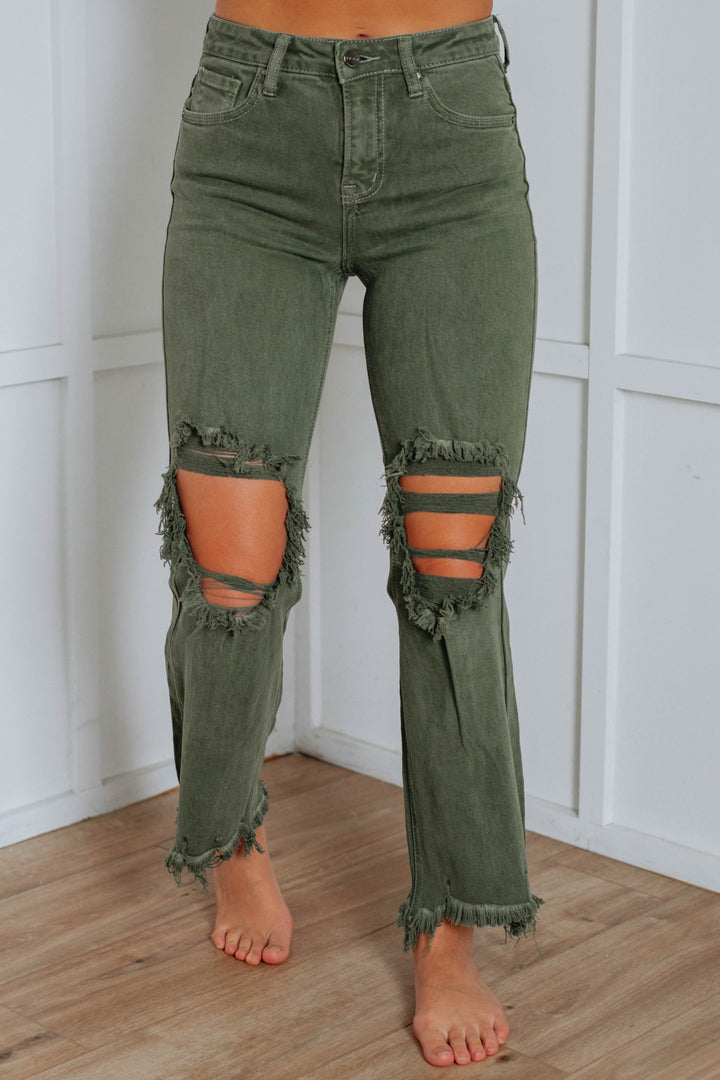 Willow Risen Jeans - Moss