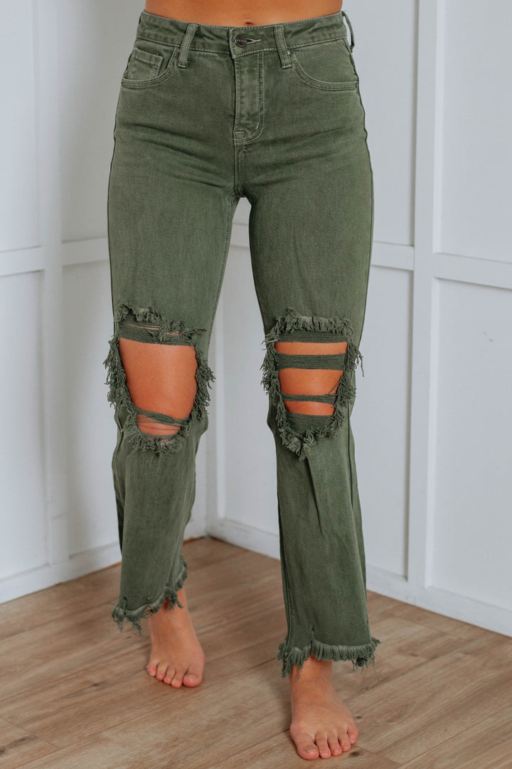 Willow Risen Jeans - Moss