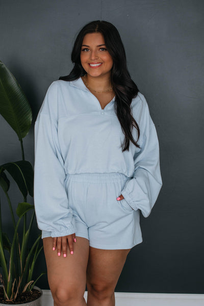 Winslow Cropped Pullover - Sky Blue