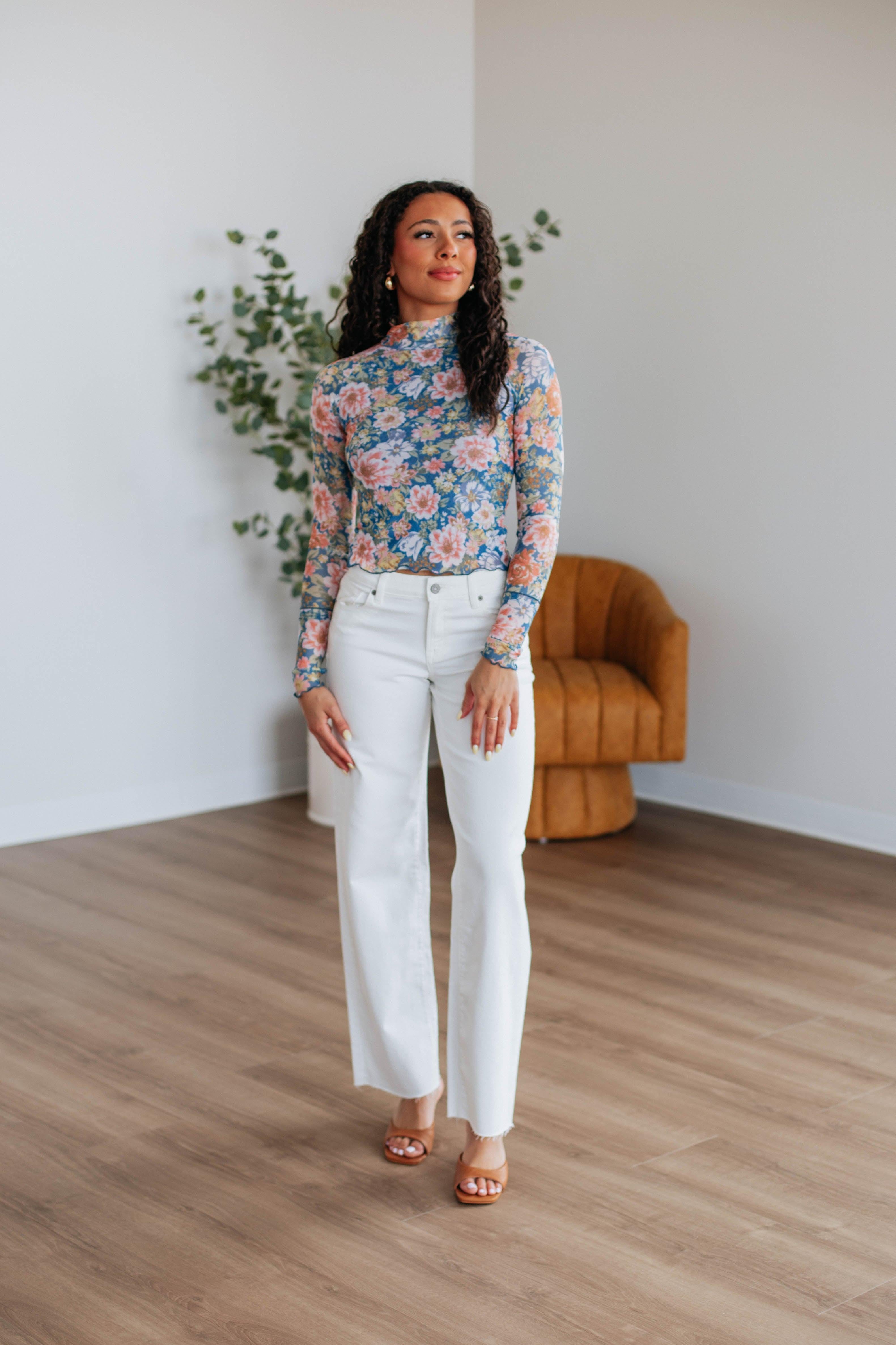 Zadie Floral Mesh Top
