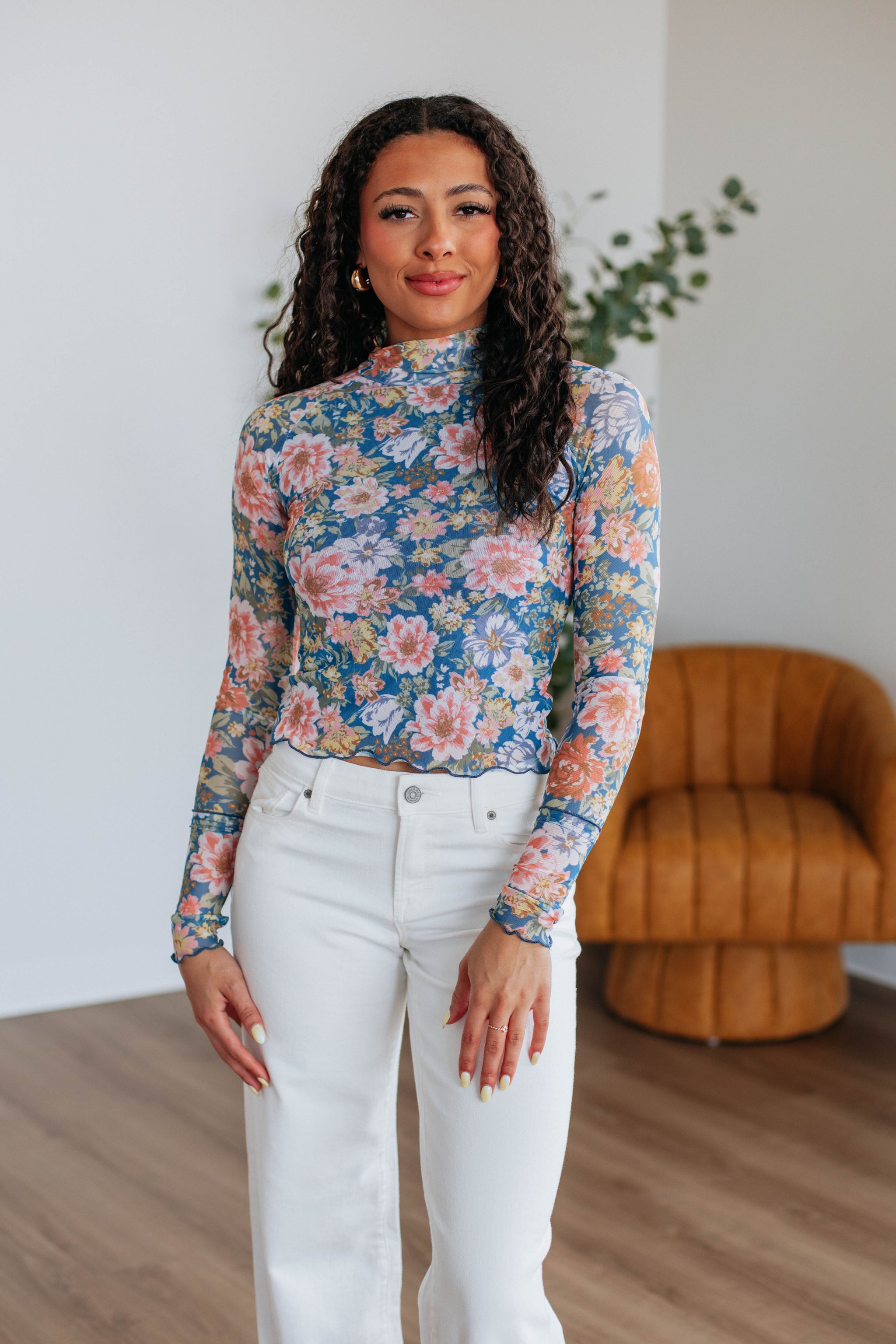 Zadie Floral Mesh Top