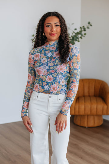 Zadie Floral Mesh Top