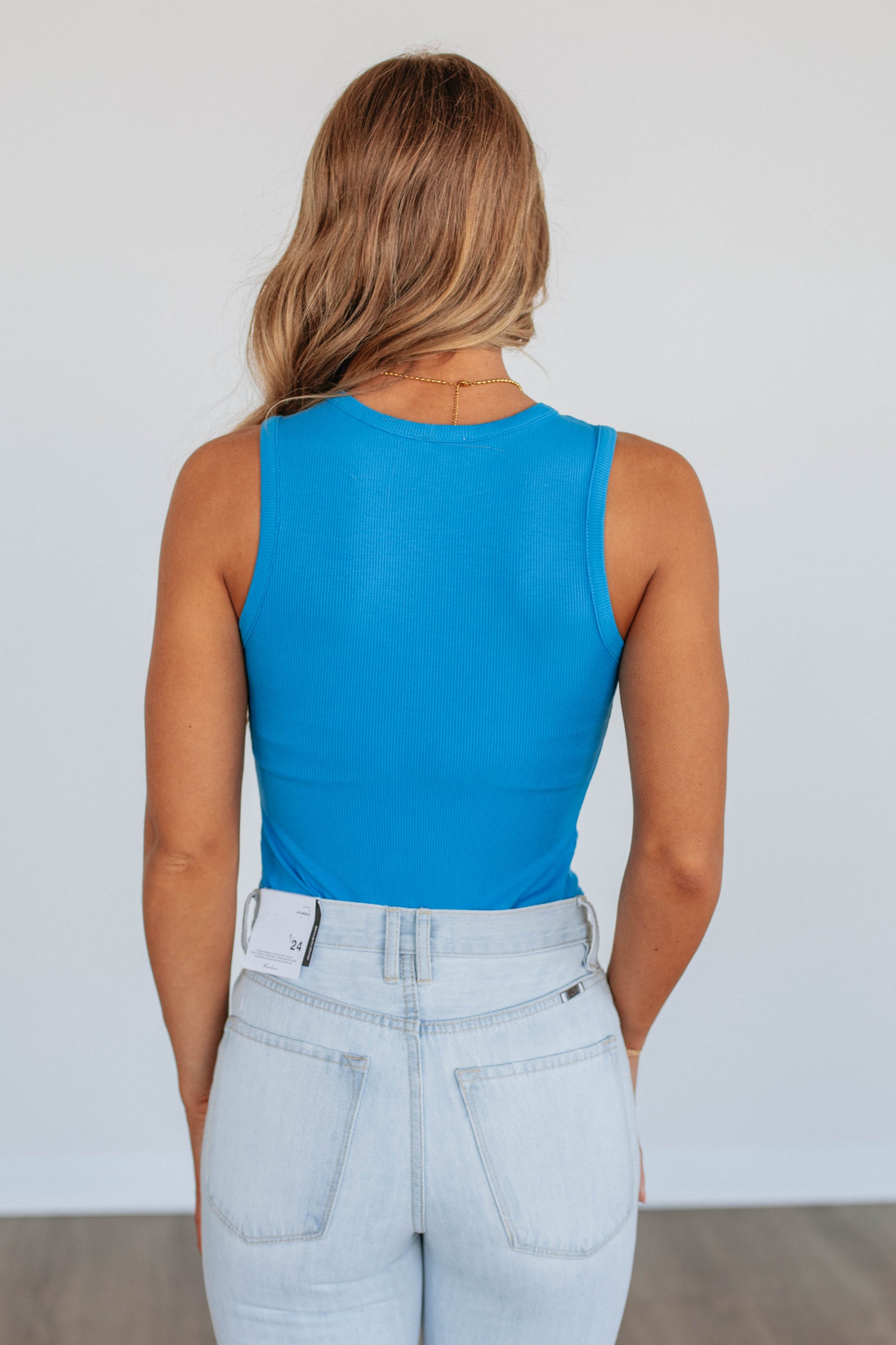 April Ribbed Bodysuit - Cerulean