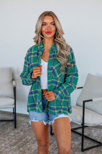 Jema Flannel Top - Jade Mix