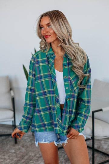 Jema Flannel Top - Jade Mix