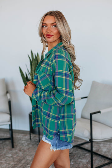 Jema Flannel Top - Jade Mix