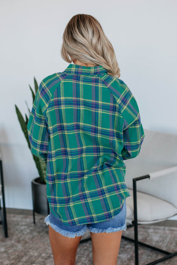 Jema Flannel Top - Jade Mix
