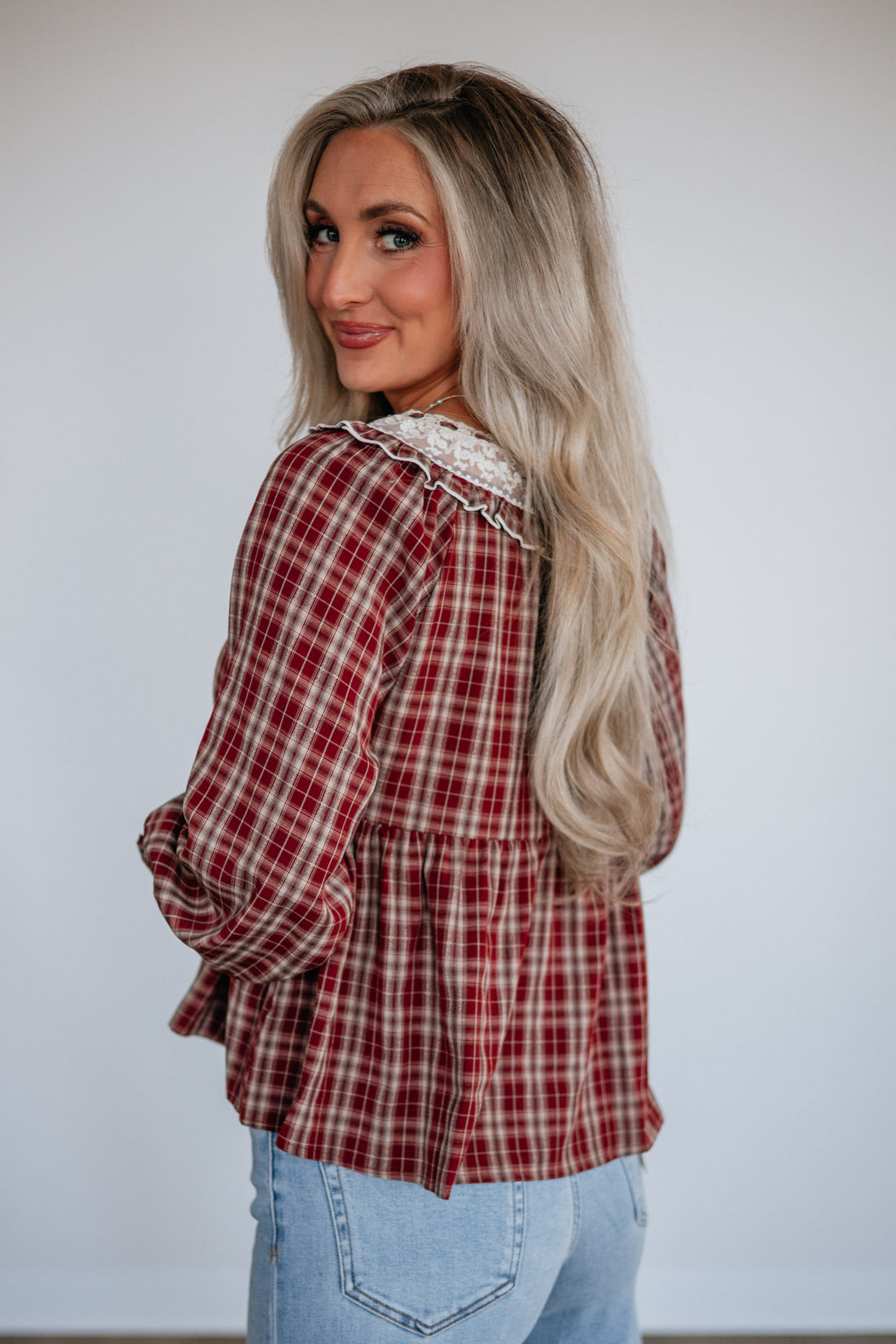 Novalie Plaid Blouse