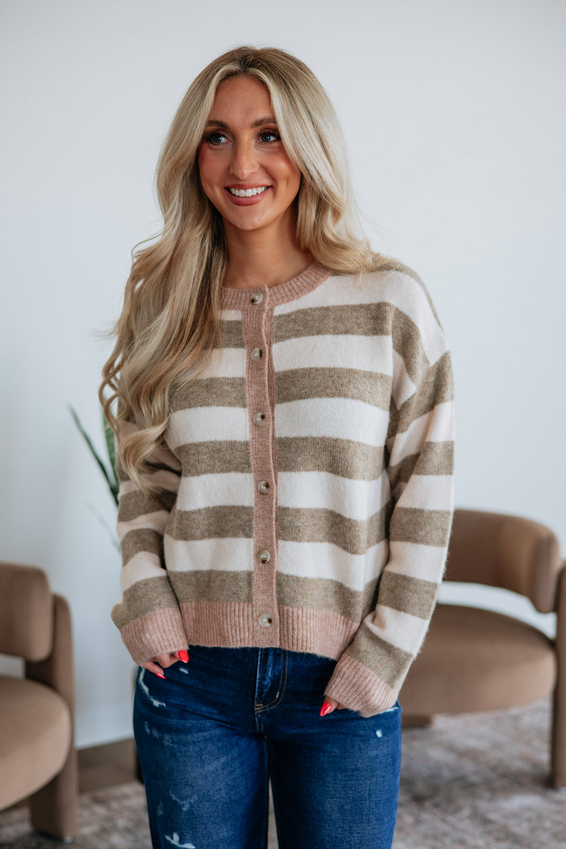 Shellie Striped Cardigan