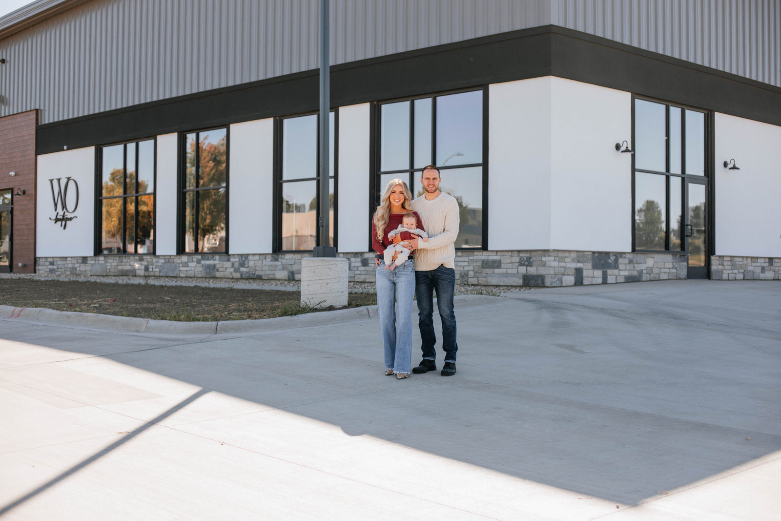 Wild Oak Boutique founders and family outside the Wild Oak warehouse