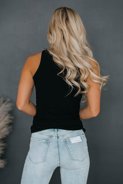 Ferna Ribbed Tank - Black