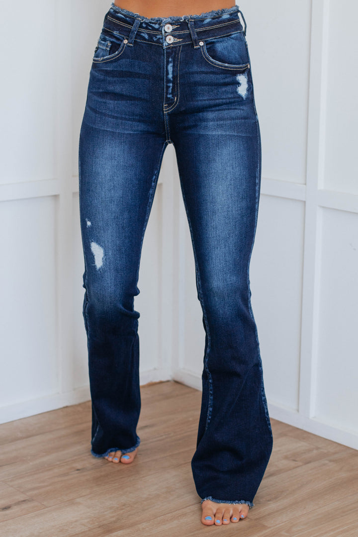 Christopher High Rise Kan Can Flare Jeans - Dark Wash