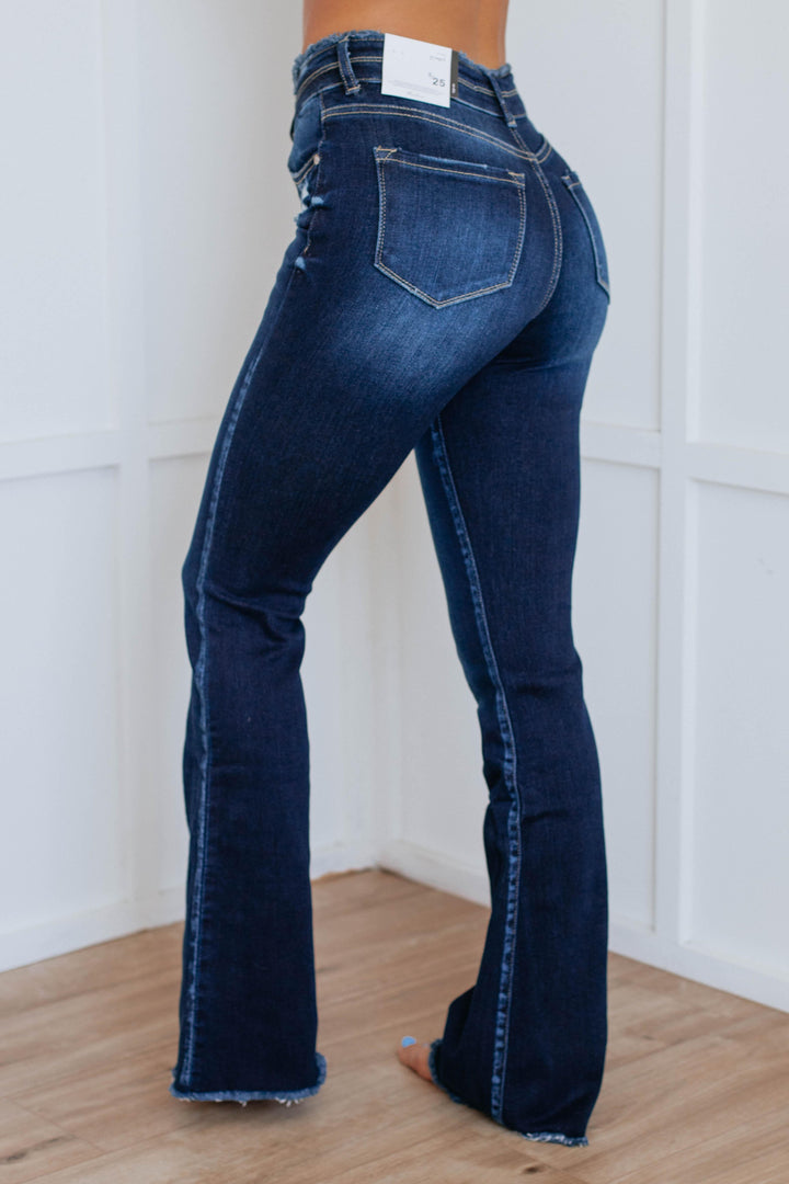 Christopher High Rise Kan Can Flare Jeans - Dark Wash